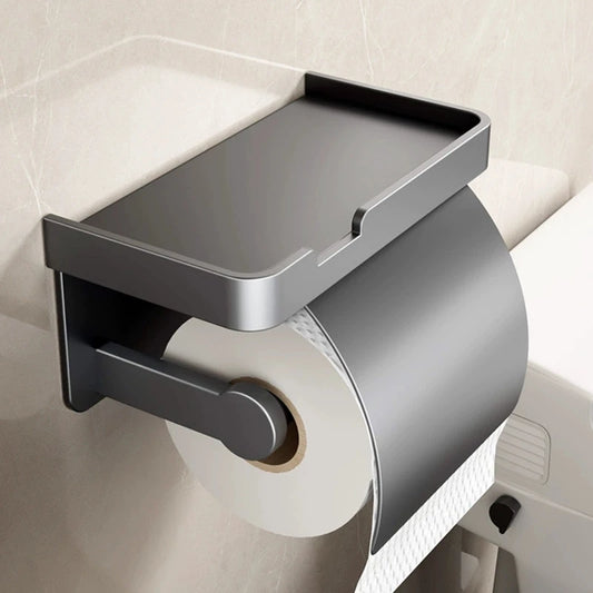 Toilet paper holder, wall-mounted storage rack for bathroom, waterproof tissue roll holder, restroom paper towel dispenser