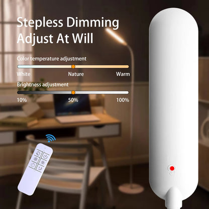LED Floor Lamp For Living Room Adjustable Gooseneck Stand Light Remote Dimmable Indoor Bedroom Standing Reading Work Light