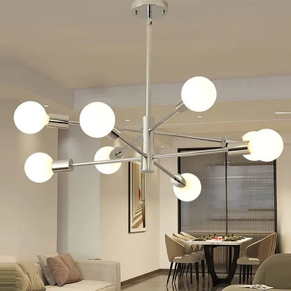 Multi-Head Chandelier – Modern Gold & Black LED Ceiling Light for Living & Dining Room