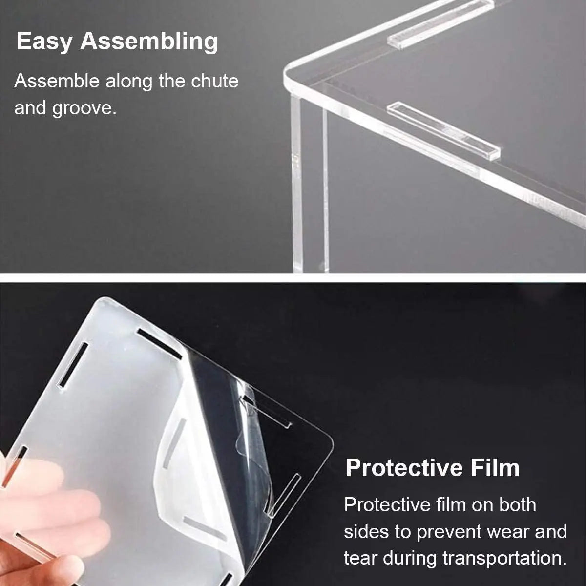 222 Size Acrylic Display Case for Collectibles Assemble Clear Acrylic Box Protection Showcase for Action Figures Organizing Toys