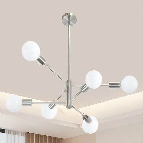 Multi-Head Chandelier – Modern Gold & Black LED Ceiling Light for Living & Dining Room