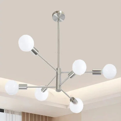 Multi-Head Chandelier – Modern Gold & Black LED Ceiling Light for Living & Dining Room