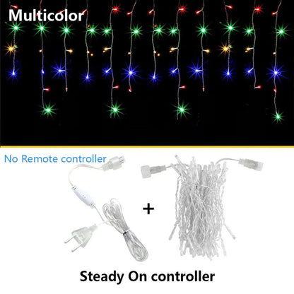 Icicle String Lights Outdoor LED Fairy Lights Garland For New Year Party Wedding Garden Terrace Christmas Decoration Lamps