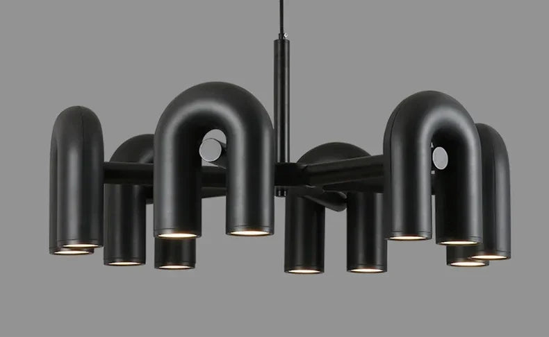 Nordic U-Shaped Art Chandelier – Designer LED Pendant Light for Living Room & Dining