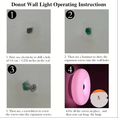 Sweet donut touch bedside night light with USB charging port, adjustable by touch, bedroom and living room atmosphere desk lamp