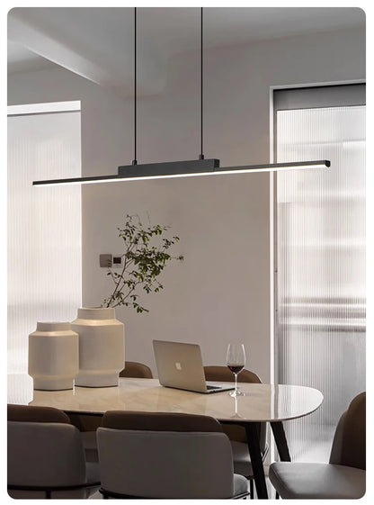 Modern Linear Pendant Light – Long Chandelier for Dining Room & Kitchen
