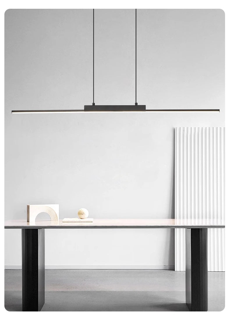 Modern Linear Pendant Light – Long Chandelier for Dining Room & Kitchen