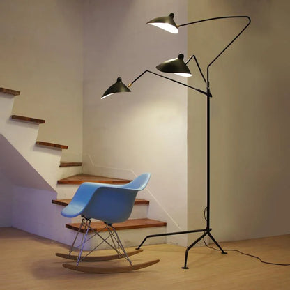 Serge Mouille 3-arm Floor lamp Designer Tripod LED Lamp Adjustable Spider Standing Lamp Loft master bedroom decor reading light