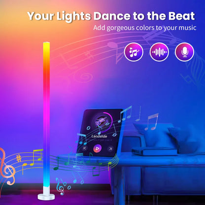 Smart RGB LED Floor Lamp Remote/Switch/APP Control USB Music Sync Corner Modern Mood Standing Light For Living Room Gaming Party