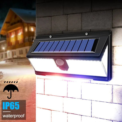 190 LED Solar Motion Sensor Wall Light – 4 Modes, IP65 Waterproof