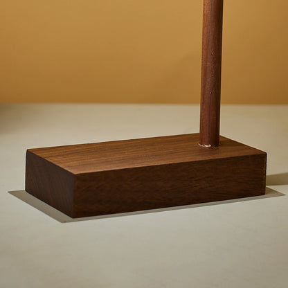 Wooden Retro Table Lamp – Walnut LED Night Light with Rotary Switch for Bedroom & Desk
