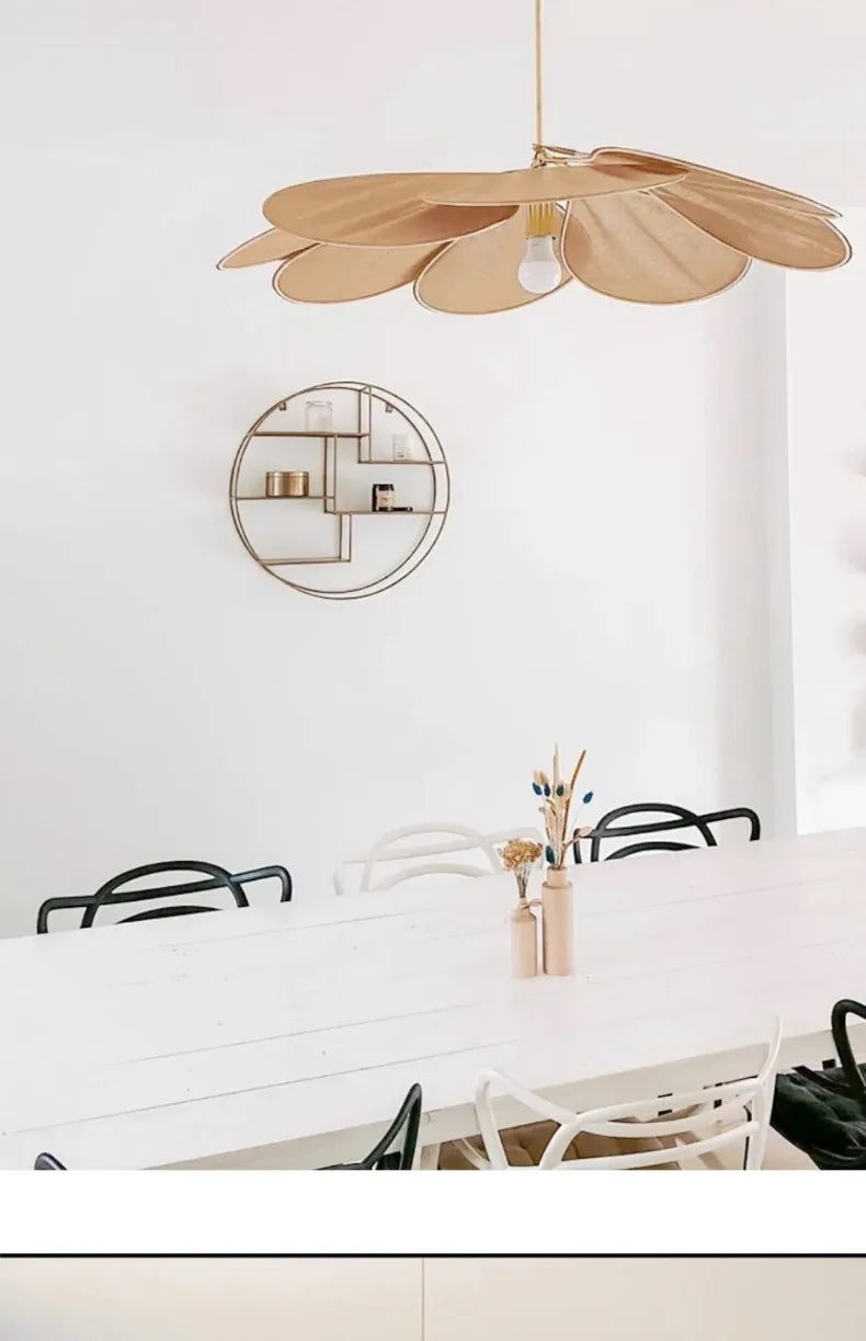 Colorful Petal Pendant Light – Fabric Flower Chandelier for Living Room & Bedroom