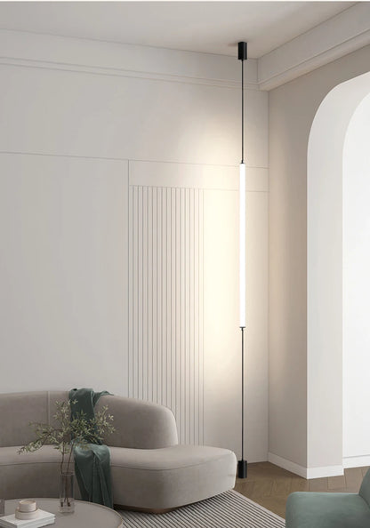 Italy Design Bedroom Bedside LED Floor Lamps Acrylic Sconces Long Line Light Modern Black Hotel Living Room LED Floor Light Home
