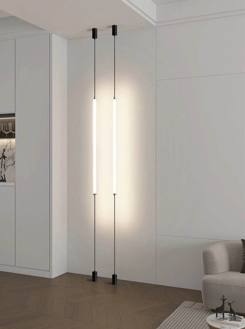 Italy Design Bedroom Bedside LED Floor Lamps Acrylic Sconces Long Line Light Modern Black Hotel Living Room LED Floor Light Home