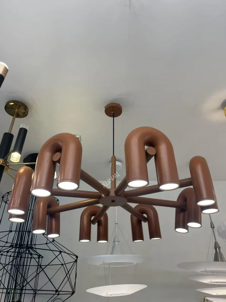Nordic U-Shaped Art Chandelier – Designer LED Pendant Light for Living Room & Dining