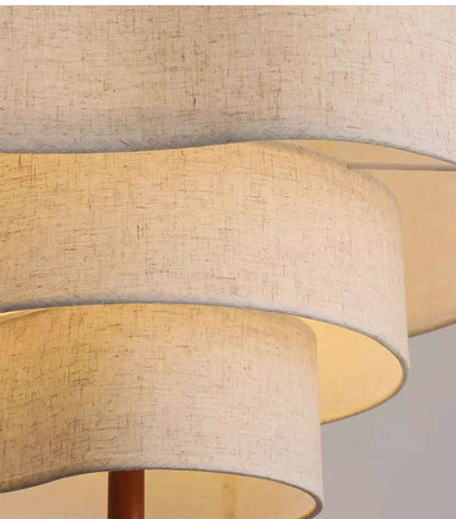 Nordic Wabi-Sabi Fabric Pendant Light – Minimalist Chandelier for Living & Dining Room