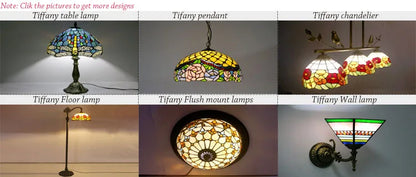 Tiffany Stained Glass Table Lamp – Wisteria Style Antique Bedside Light