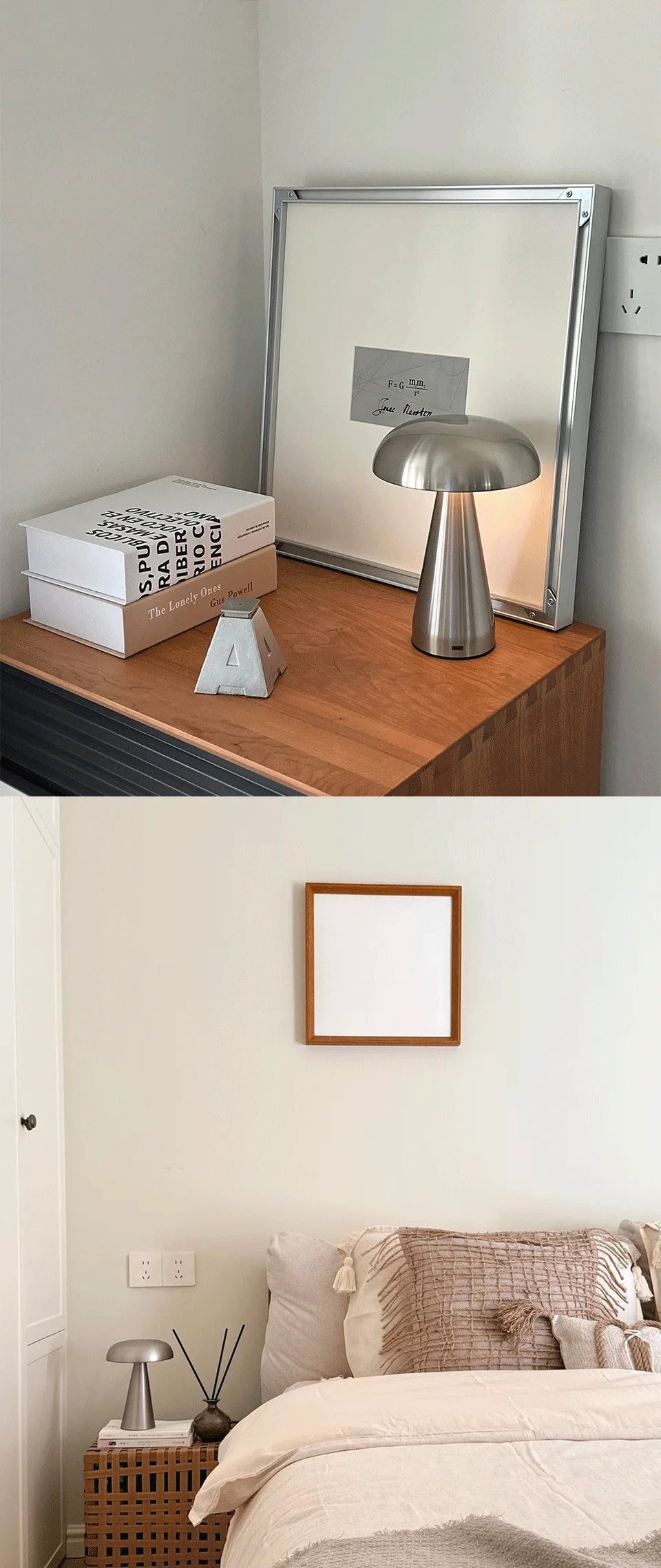 Retro Mushroom LED Table Lamp – Rechargeable Touch Bedside Light