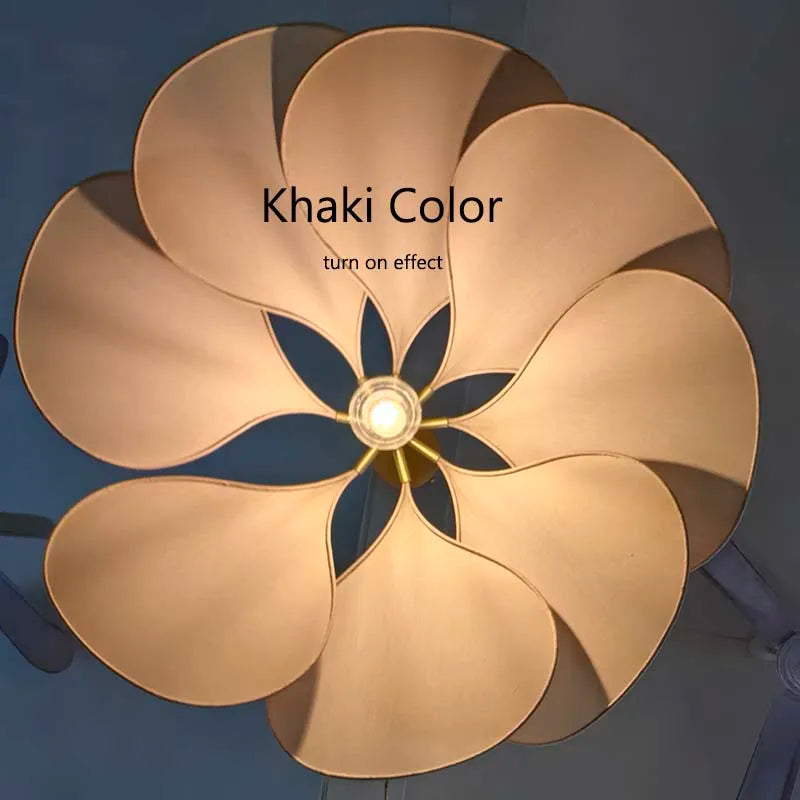 Colorful Petal Pendant Light – Fabric Flower Chandelier for Living Room & Bedroom