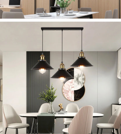 Vintage Loft Edison Pendant Light – Industrial Retro Chandelier for Living Room