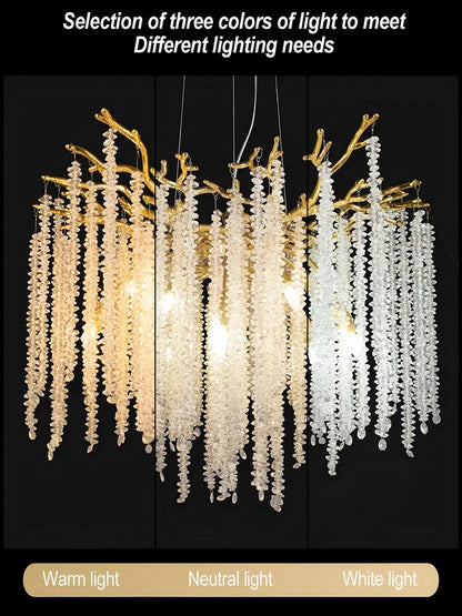 Gold Crystal Ring Chandelier