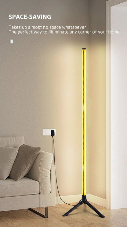 RGB LED Floor Lamp Remote APP Control Music Sync Corner Mood Lighting Smart Modern Mood Standing Lights for Bedroom Living Room