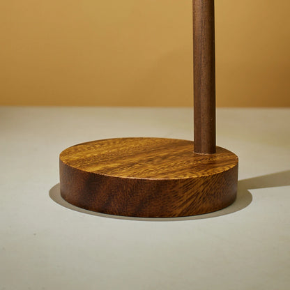 Wooden Retro Table Lamp – Walnut LED Night Light with Rotary Switch for Bedroom & Desk