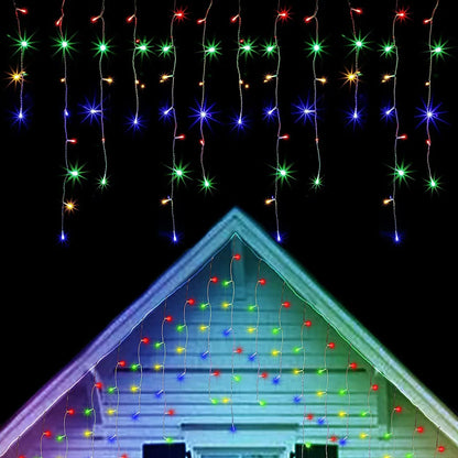 Icicle String Lights Outdoor LED Fairy Lights Garland For New Year Party Wedding Garden Terrace Christmas Decoration Lamps