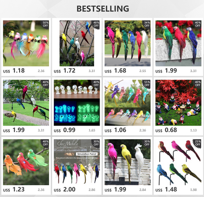 25/35cm Simulation Parrot Garden Decoration Creative Lawn Figurine Ornament Animal Bird Outdoor Garden Party Prop Decoration
