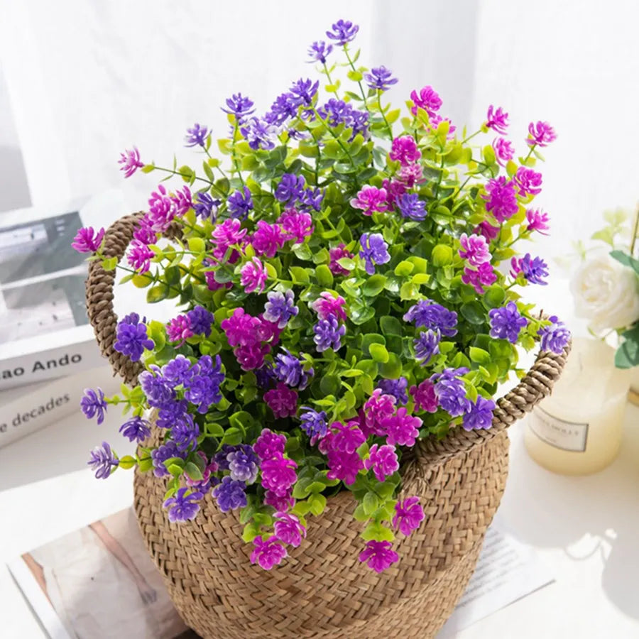 Artificial Plastic Flowers Fake Eucalyptus Plant Wedding bridal bouquet Christmas Decor Vase for Home windowsill bonsai Festival