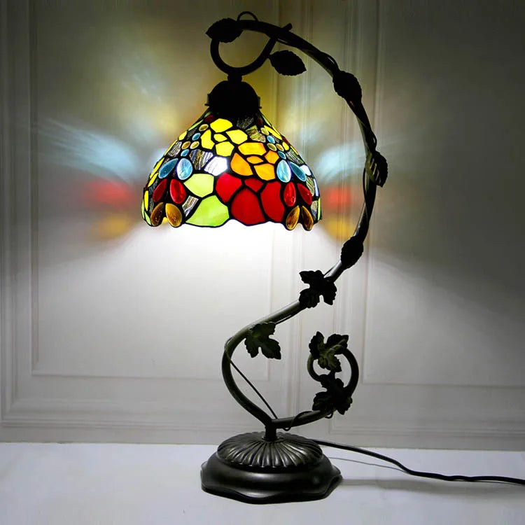 Tiffany Stained Glass Table Lamp – Wisteria Style Antique Bedside Light