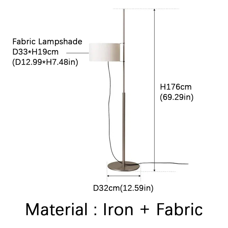 Japanese floor lamp Designer fabric Liftable adjustable floor lamp Retro wooden floor lamps Living Room Salon reading floor lamp