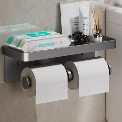 Toilet paper holder, wall-mounted storage rack for bathroom, waterproof tissue roll holder, restroom paper towel dispenser