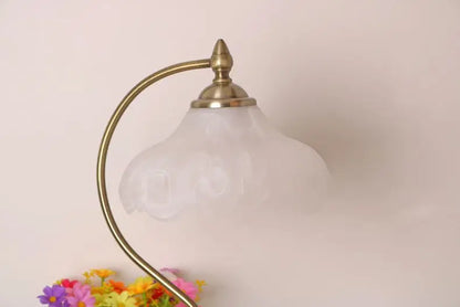 Pastoral Flower Table Lamp – Vintage Antique Metal Desk Light for Bedroom & Study