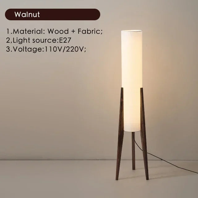 Japanese Wabi Sabi Style Zen Atmosphere Retro New Chinese Style Black Walnut Living Room Bedroom Designer Sofa Floor Lamp