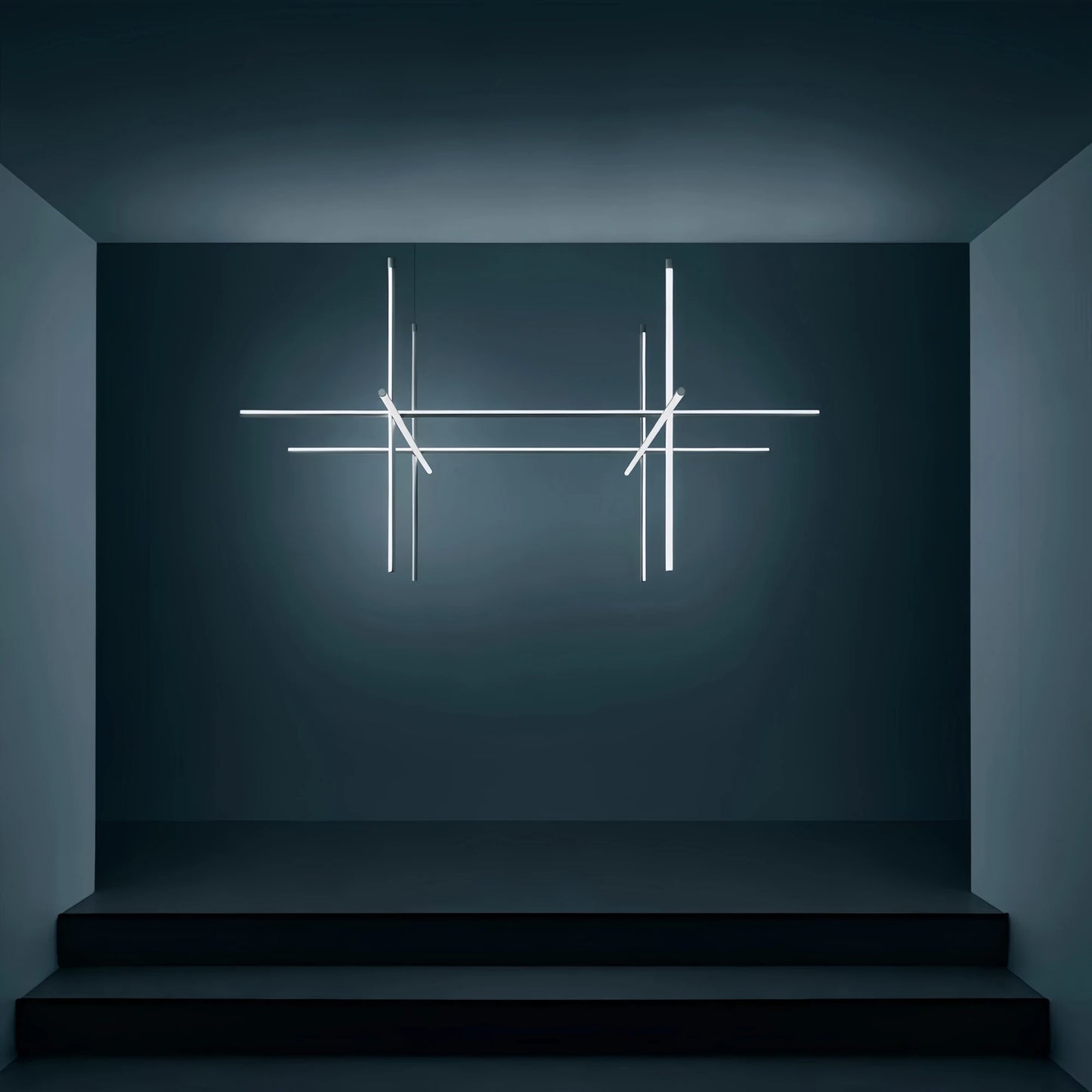 Italian Designer Tube Chandelier – Post-Modern LED Gold & Chrome Pendant Light