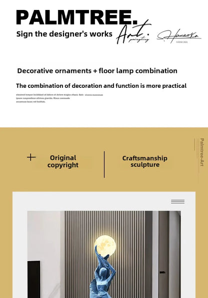 Modern Art Floor Lamp Home decoration Lights Living Room Bedroom Humanoid Atmosphere Lamps Couch High-End Sculpture LED Lighting