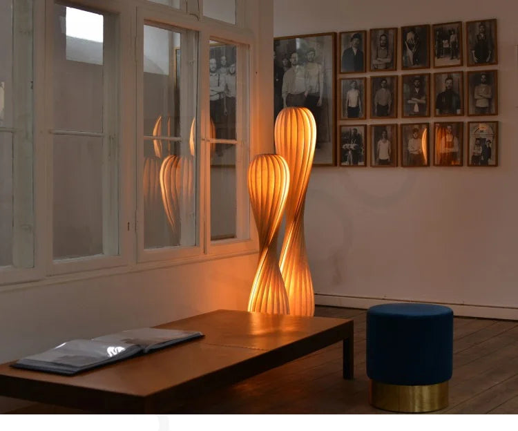Living Room Floor Lamp Wooden Style Bedroom Headboard Decoration Atmospheric Table Lamp Nordic Art And Creativity Lamp Japanese