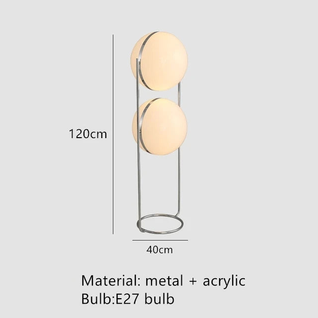 Italy Designer Led Floor Lamp White Ball 2.8 Stand Light for Living Room Hotel Led Chrome Metal Sofa Side Lounge Decoration Lamp