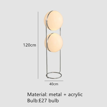 Italy Designer Led Floor Lamp White Ball 2.8 Stand Light for Living Room Hotel Led Chrome Metal Sofa Side Lounge Decoration Lamp