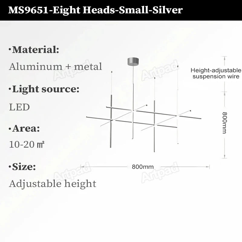 Italian Designer Tube Chandelier – Post-Modern LED Gold & Chrome Pendant Light
