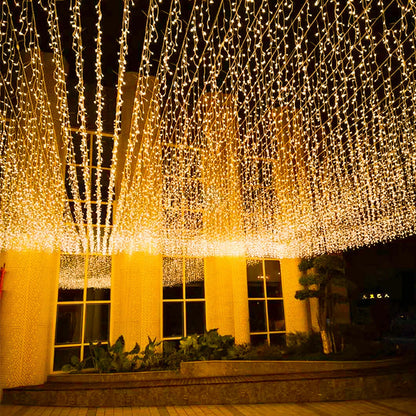Icicle String Lights Outdoor LED Fairy Lights Garland For New Year Party Wedding Garden Terrace Christmas Decoration Lamps