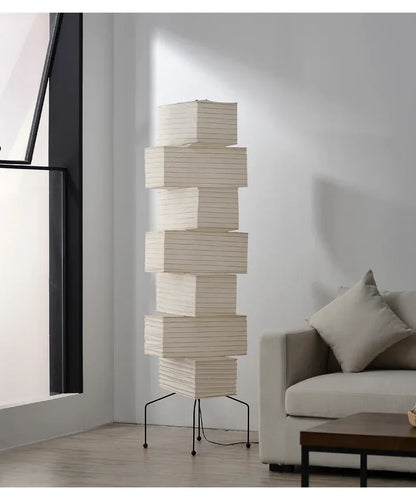 Akari-Style Rice Paper Floor Lamp – Japanese Designer Standing Light