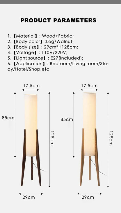 Japanese Wabi Sabi Style Zen Atmosphere Retro New Chinese Style Black Walnut Living Room Bedroom Designer Sofa Floor Lamp
