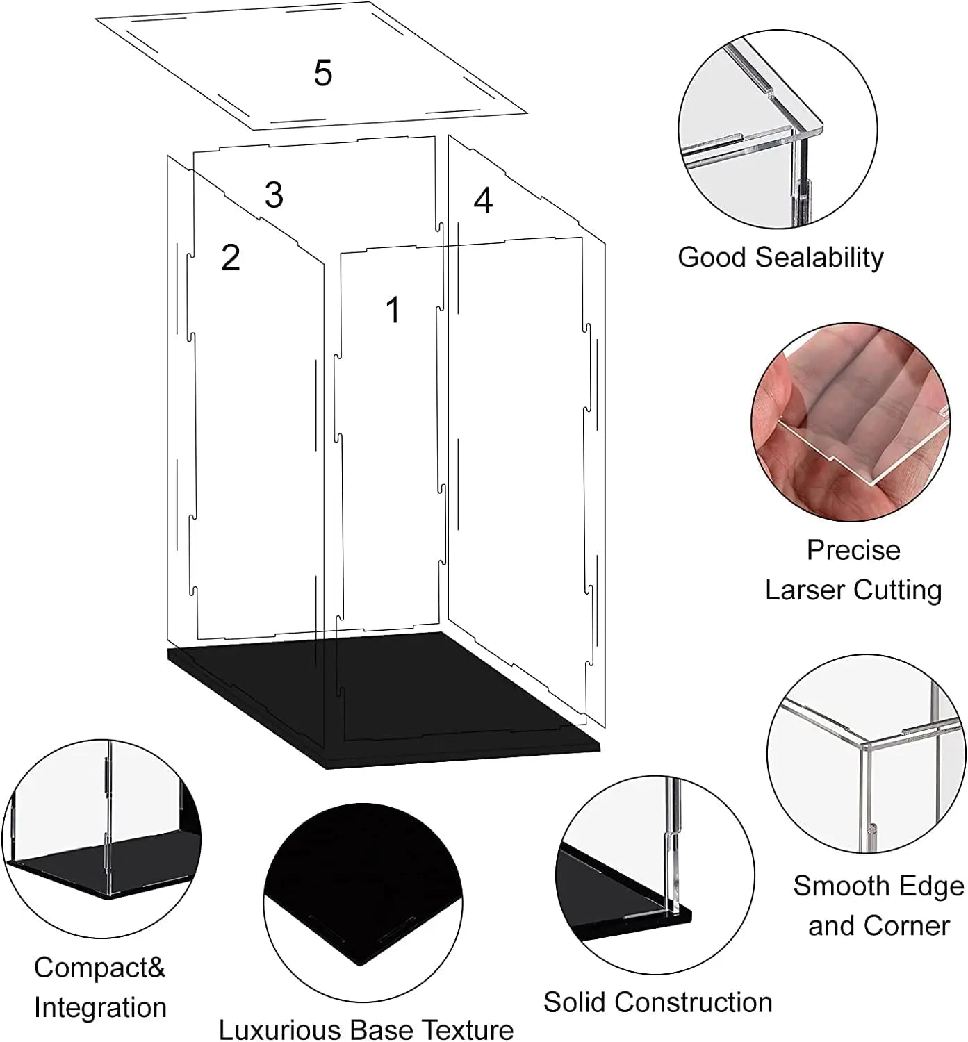 222 Size Acrylic Display Case for Collectibles Assemble Clear Acrylic Box Protection Showcase for Action Figures Organizing Toys