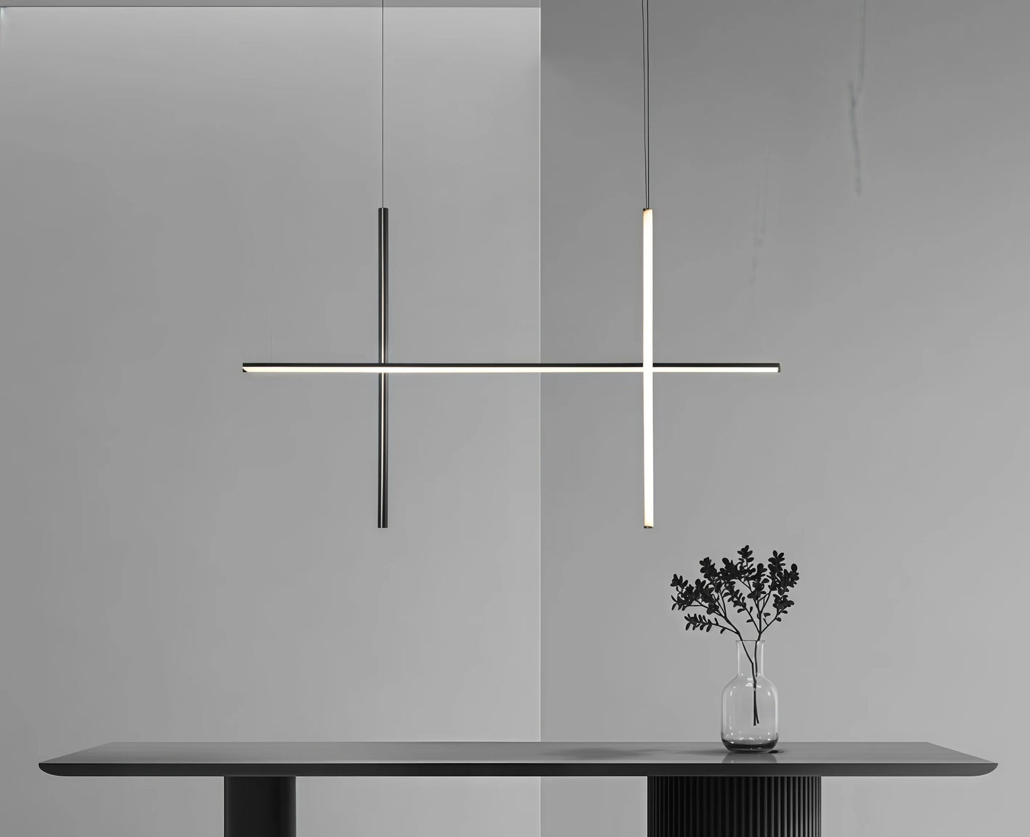 Italian Designer Tube Chandelier – Post-Modern LED Gold & Chrome Pendant Light