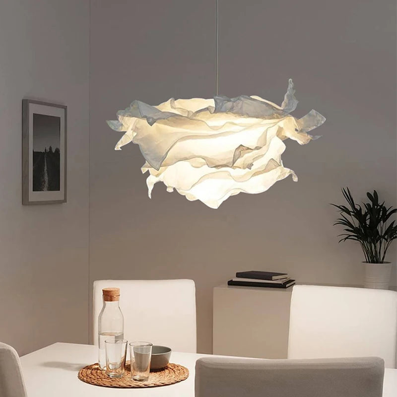 Minimalist Paper Pendant Chandelier – DIY LED Suspension Light for Bedroom & Living Room