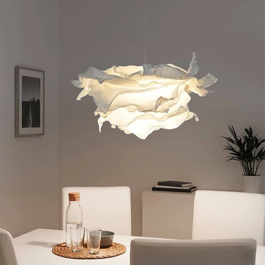 Minimalist Paper Pendant Chandelier – DIY LED Suspension Light for Bedroom & Living Room