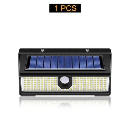 190 LED Solar Motion Sensor Wall Light – 4 Modes, IP65 Waterproof
