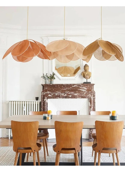 Colorful Petal Pendant Light – Fabric Flower Chandelier for Living Room & Bedroom